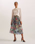 CORNINA-Skirts-Live in a floral fantasy with CORNINA. This midi skirt splices together vintage inspired floral prints to create a piece that truly stands out. Box pleats bring plenty of flow, whilst the fitted waist and A-line shape add a dose of elegance. Midi skirt Spliced floral print Box pleats Fitted waist Concealed zip fastening A-line- Ted Baker Romania